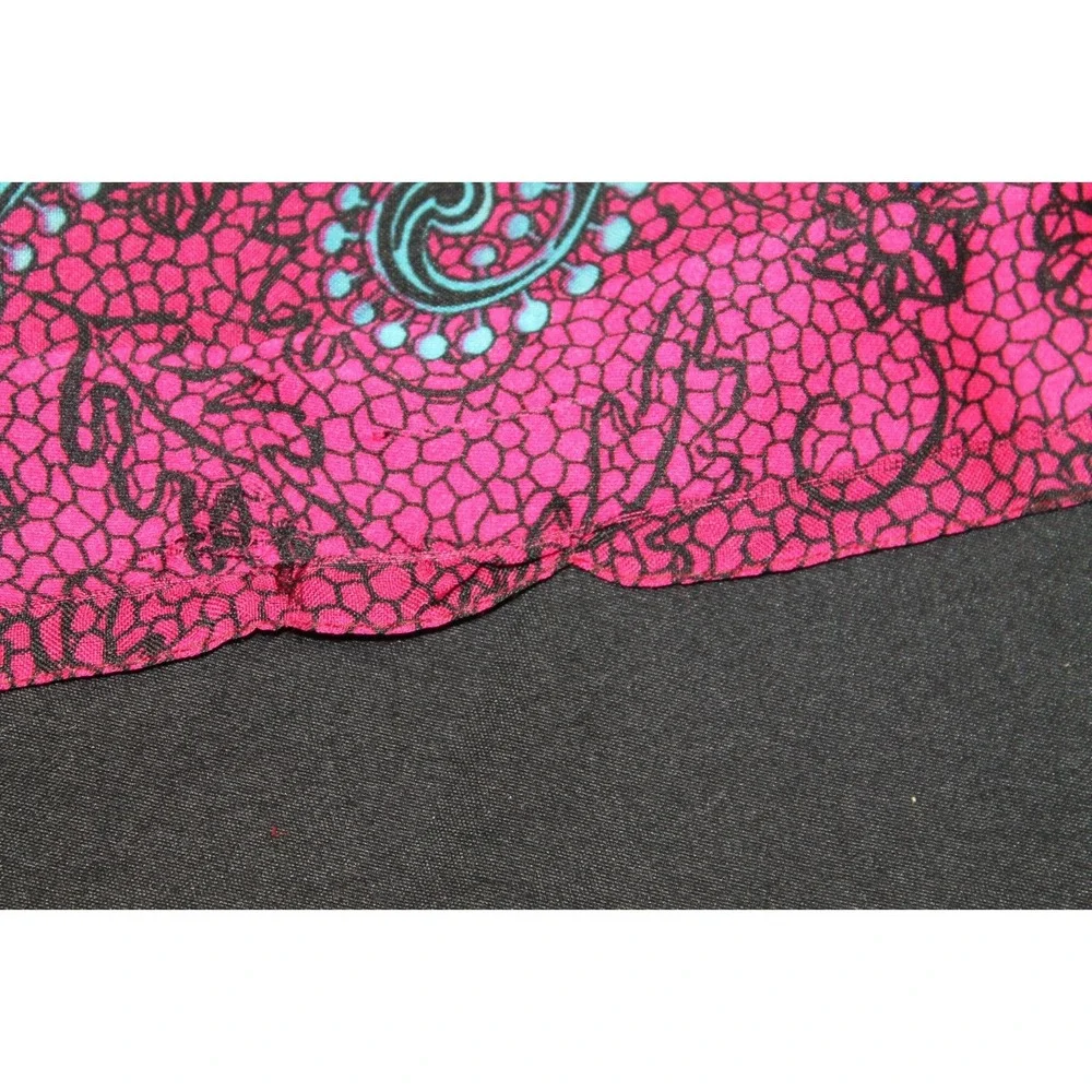 Silk Feel Floral Paisley Square Scarf Pink Blue Red White Stripes 30 x 20